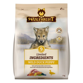 WOLFSBLUT Limited Ingredients Trockenfutter Hund, Puppy, Wild Duck 9 kg