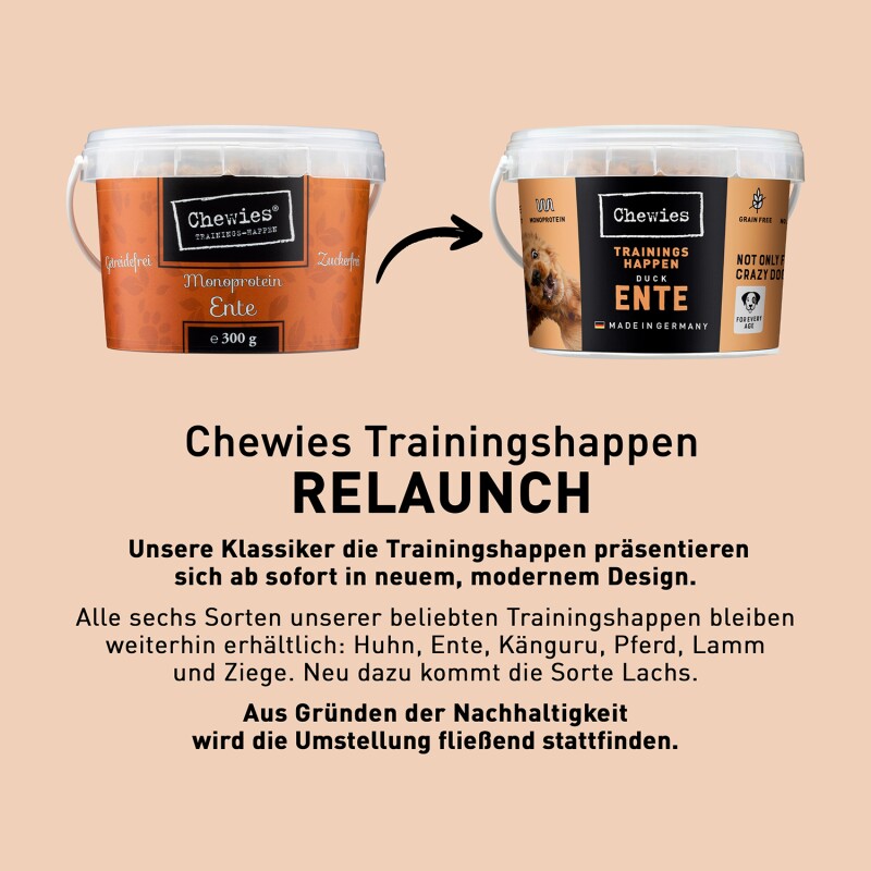 Chewies Trainings-Happen Monoprotein-Snack 300g Huhn