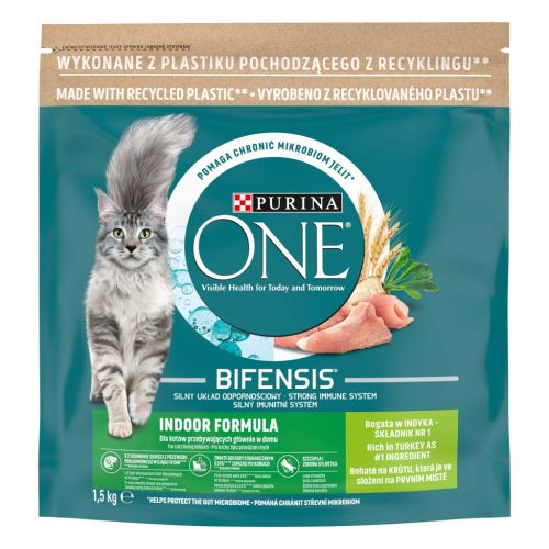 PURINA ONE INDOOR FORMULA Pulykában gazdag száraz macskaeledel 1,5kg