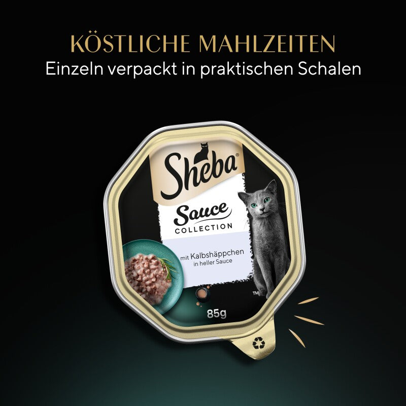 Sheba Sauce Collection 22 x 85 g mit Truthahn und Gemüse, in Sauce