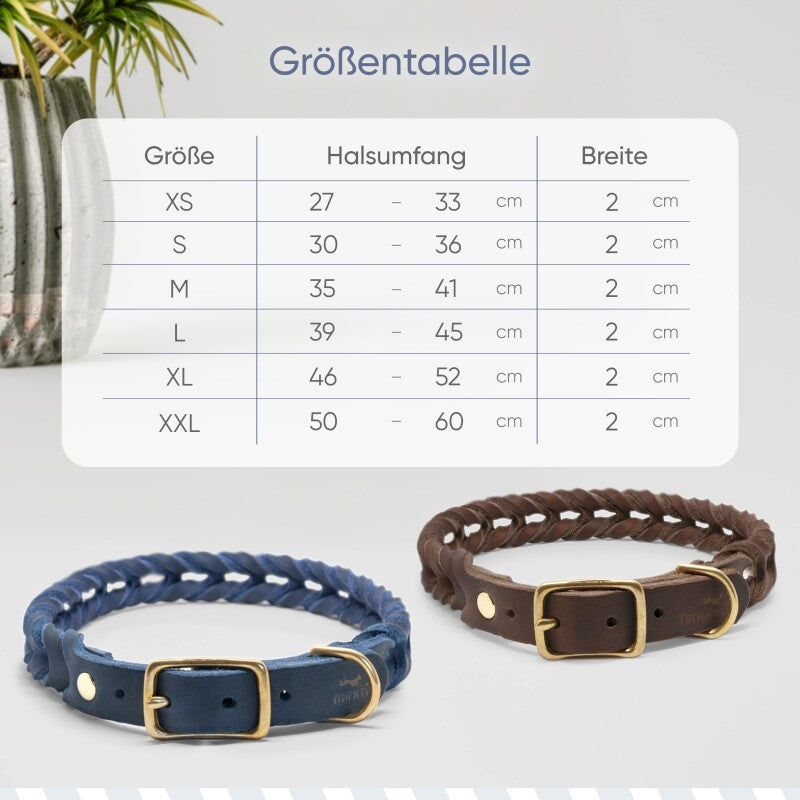 Freudentier geflochtenes Hundehalsband, AlsterTwist Kollektion XS
