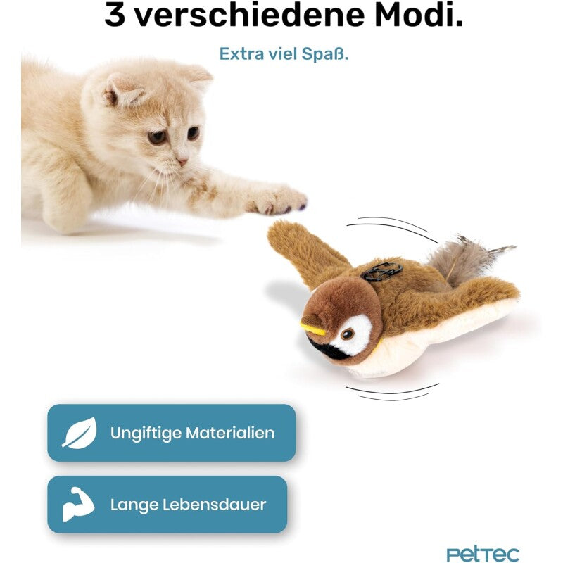 PetTec interaktives Plüschtier für Katzen - Spatz