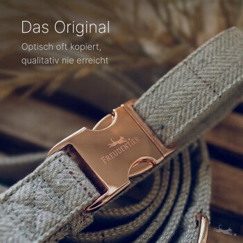 Freudentier Hundehalsband & Hundeleine im Set - 2m Führleine, 3-fach verstellbar - Classic Kollektion S-M