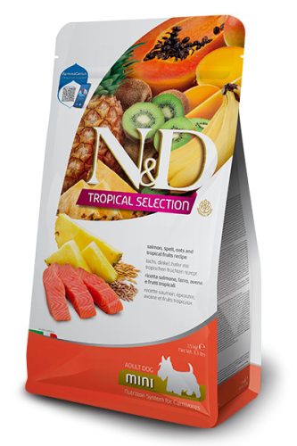 N&D Tropical adult mini száraz kutyaeledel lazac&trópusi gyümölcsök 1,5kg