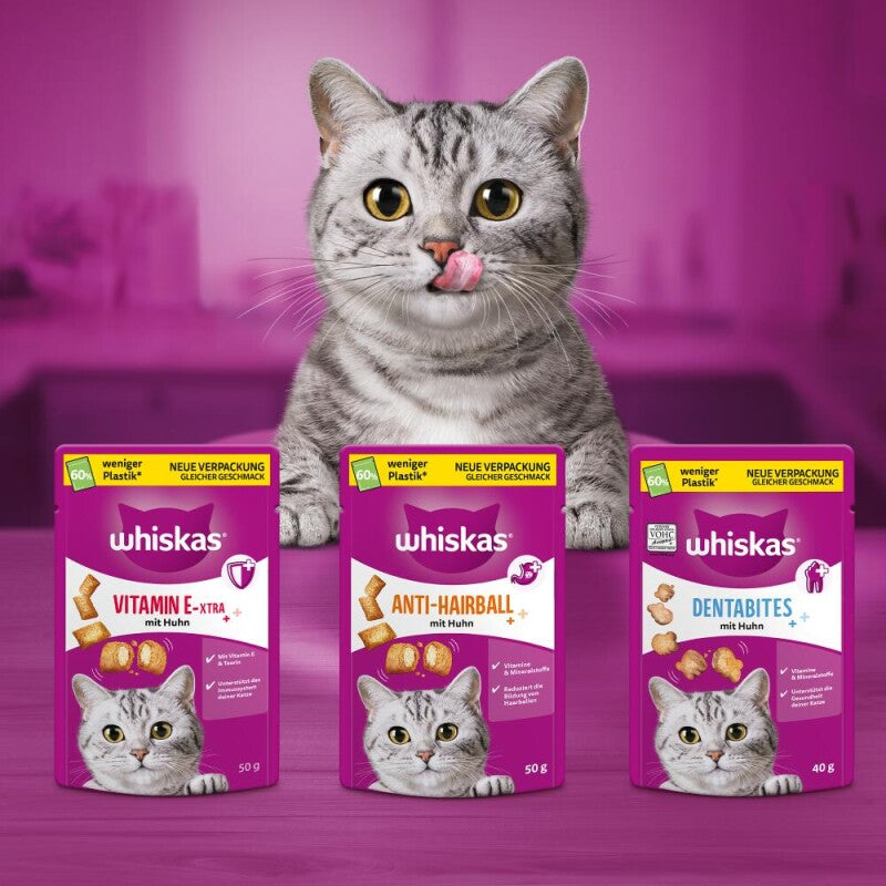 Whiskas Snacks, Anti-Hairball, Huhn 6x50 g