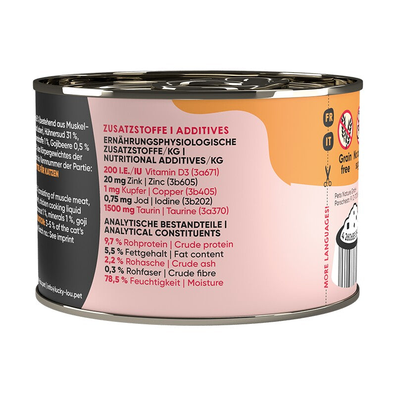 Lucky Lou Nassfutter Katze SuperMono Adult Huhn 6x200 g