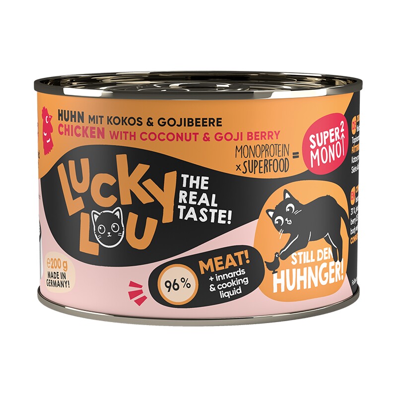 Lucky Lou Nassfutter Katze SuperMono Adult Huhn 6x200 g