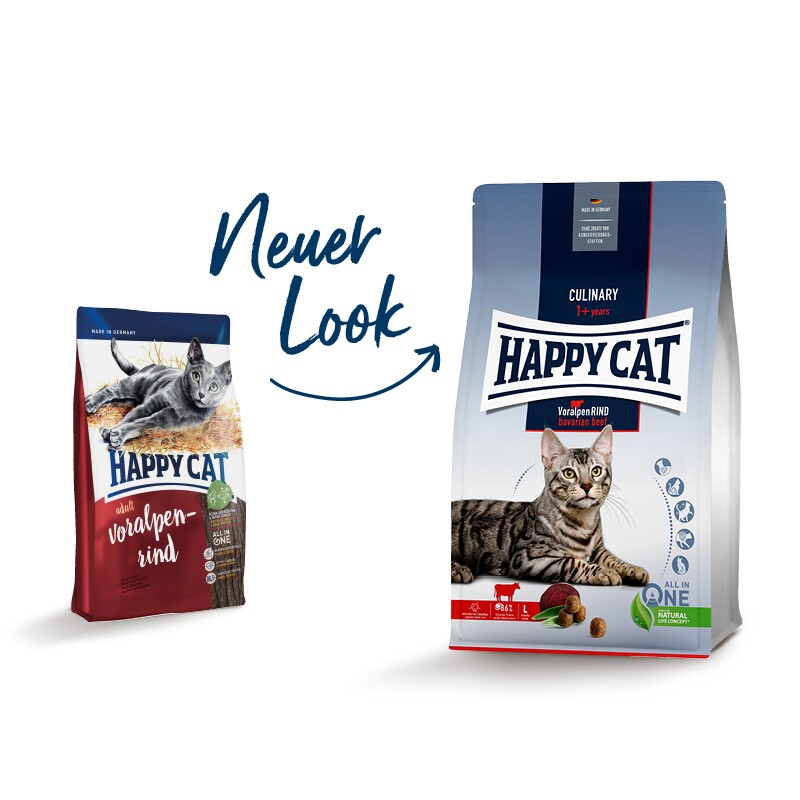 HAPPY CAT Culinary Trockenfutter Katze Adult, Voralpen-Rind 1,3 kg