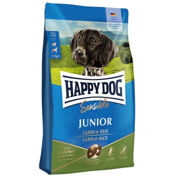 HAPPY DOG Sensible Trockenfutter Hund Junior, Lamm & Reis 1 kg