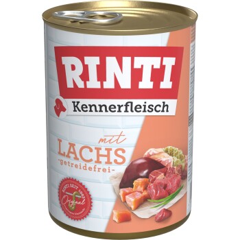 RINTI Kennerfleisch Nassfutter Hund, Adult, Dose, Lachs 12x400 g