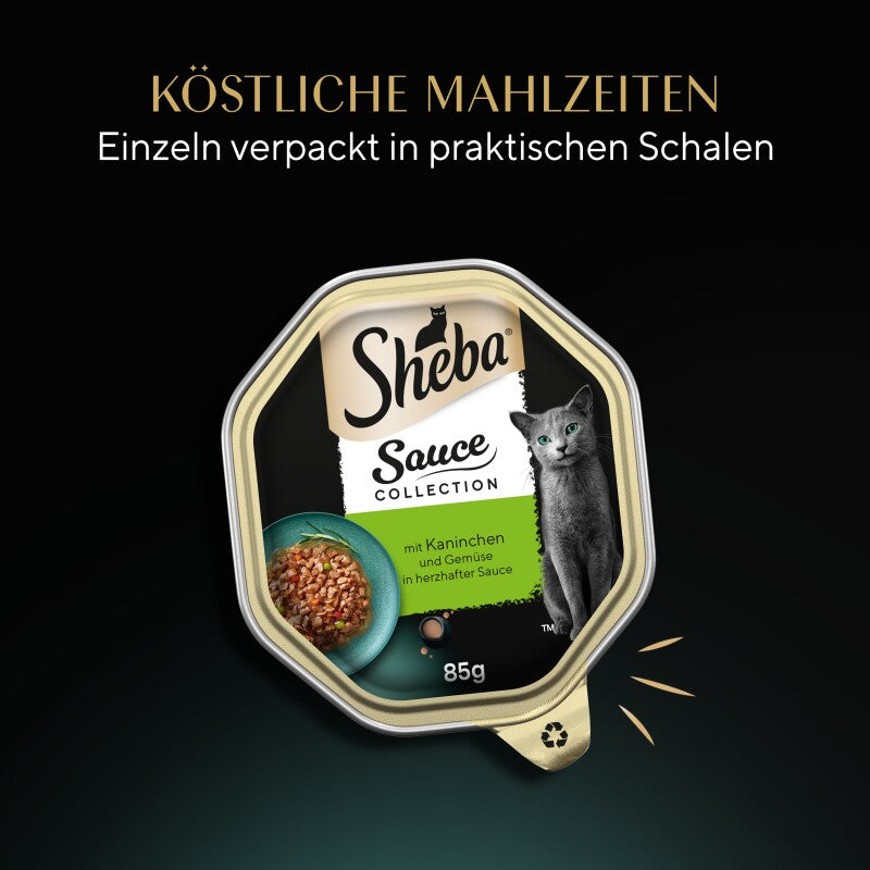 Sheba Sauce Collection 22 x 85 g mit Truthahn und Gemüse, in Sauce