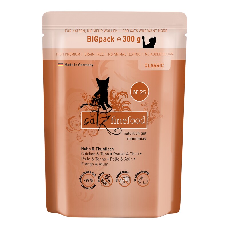 Catz finefood Nassfutter Katze Classic Adult No. 25 Huhn und Thunfisch 6x300 g