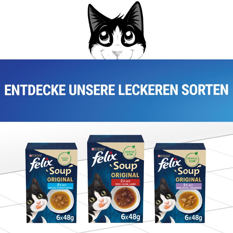 Felix Soup Suppe 6x48g Rind, Huhn und Lamm