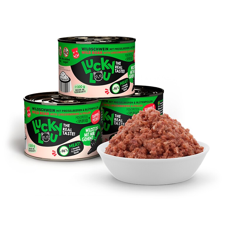 Lucky Lou Nassfutter Katze SuperMono Adult Huhn 6x200 g