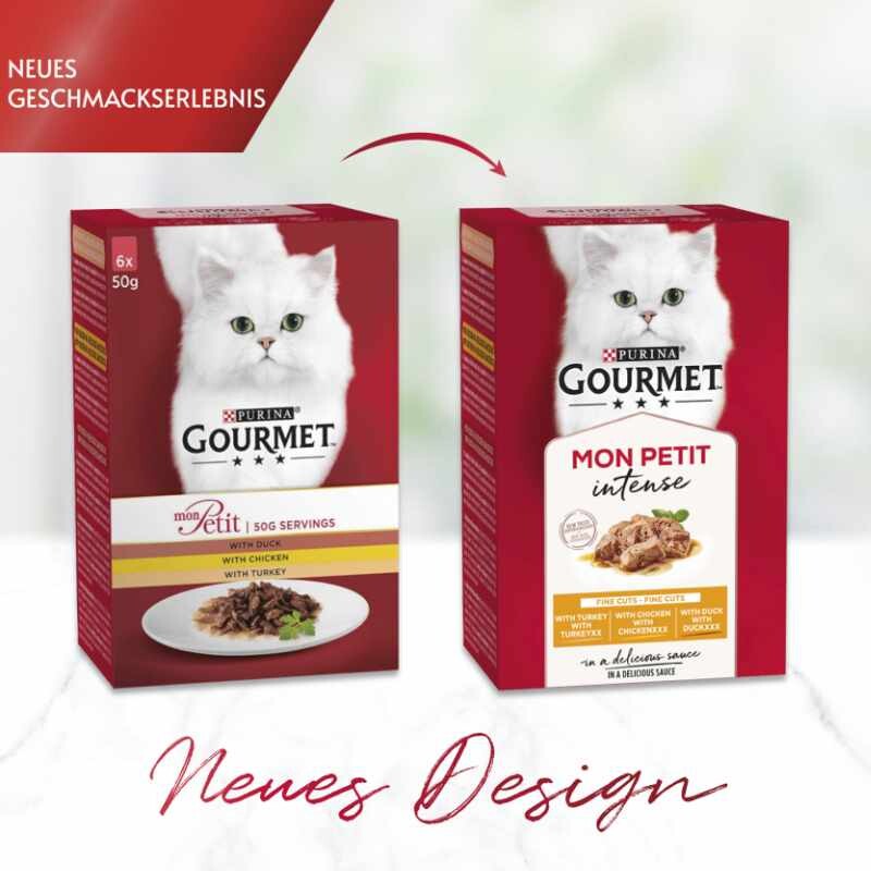 GOURMET Mon Petit Intense 8x6x50g mit Ente, Huhn, Truthahn