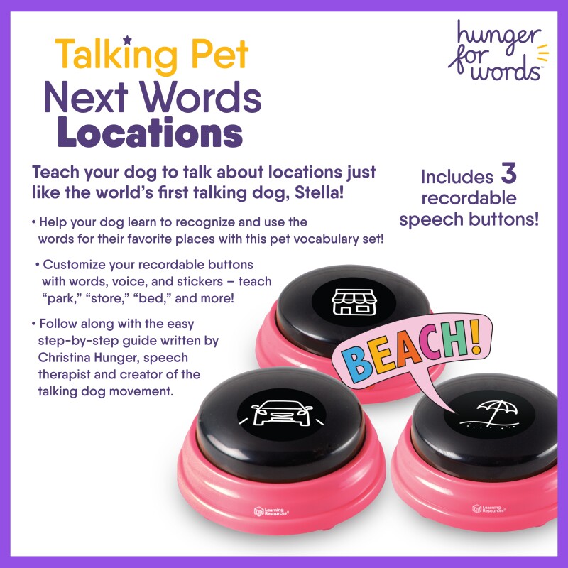 Hunger For Words Talking Pet Next Words: Orte | aufnahmefähige Tasten für Hunde