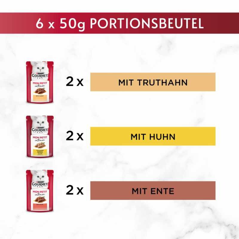 GOURMET Mon Petit Intense 8x6x50g mit Ente, Huhn, Truthahn