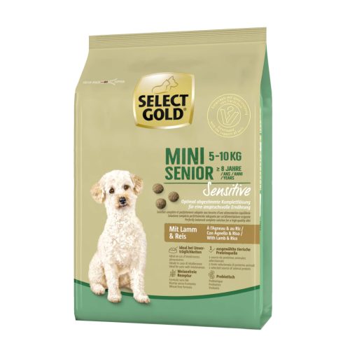 SELECT GOLD Sensitive száraz kutyaeledel mini senior bárány 1kg