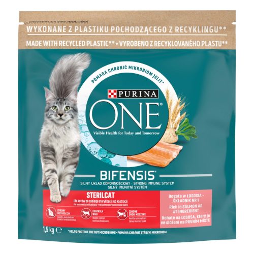PURINA ONE STERILCAT Lazacban gazdag száraz macskaeledel 1,5kg