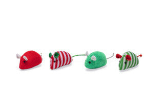 Beeztees macskajáték XMAS egér 10cm 4db
