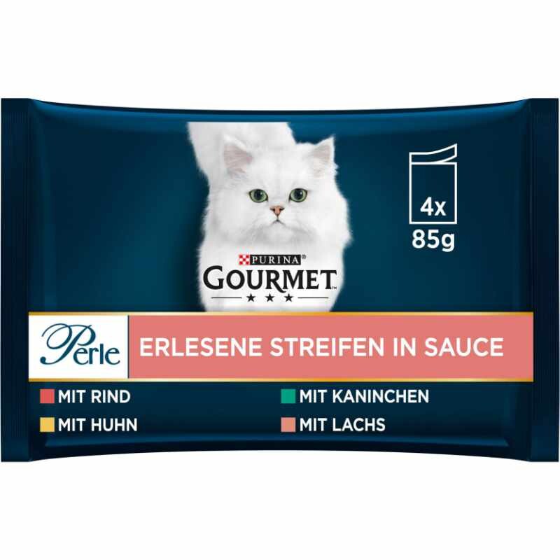 GOURMET Perle 4x85g Truthahn, Thunfisch, Ente und Lamm