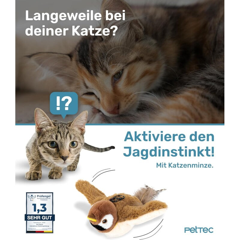 PetTec interaktives Plüschtier für Katzen - Spatz