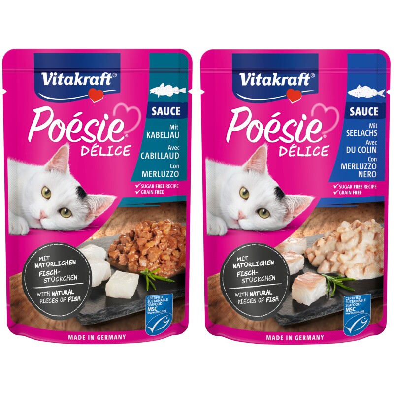 Vitakraft Poésie Delice Adult 6x85g Fisch, in Sauce