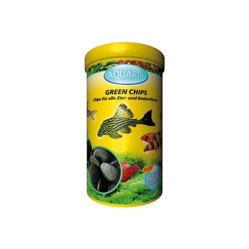 AQUARIS Aquarium Fischfutter für Welse - Green Chips - 125g / 250ml