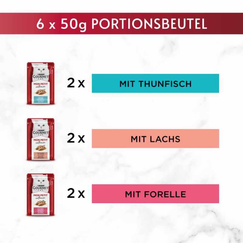 GOURMET Mon Petit Intense 8x6x50g mit Ente, Huhn, Truthahn