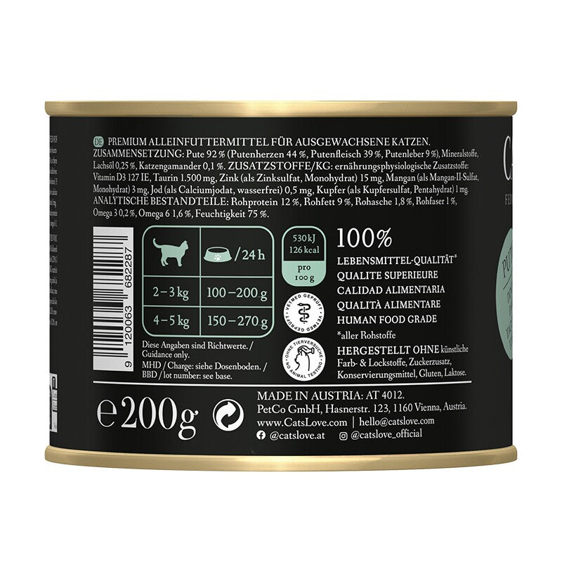 CAT'S LOVE Nassfutter Katze Adult Pute 6x200 g