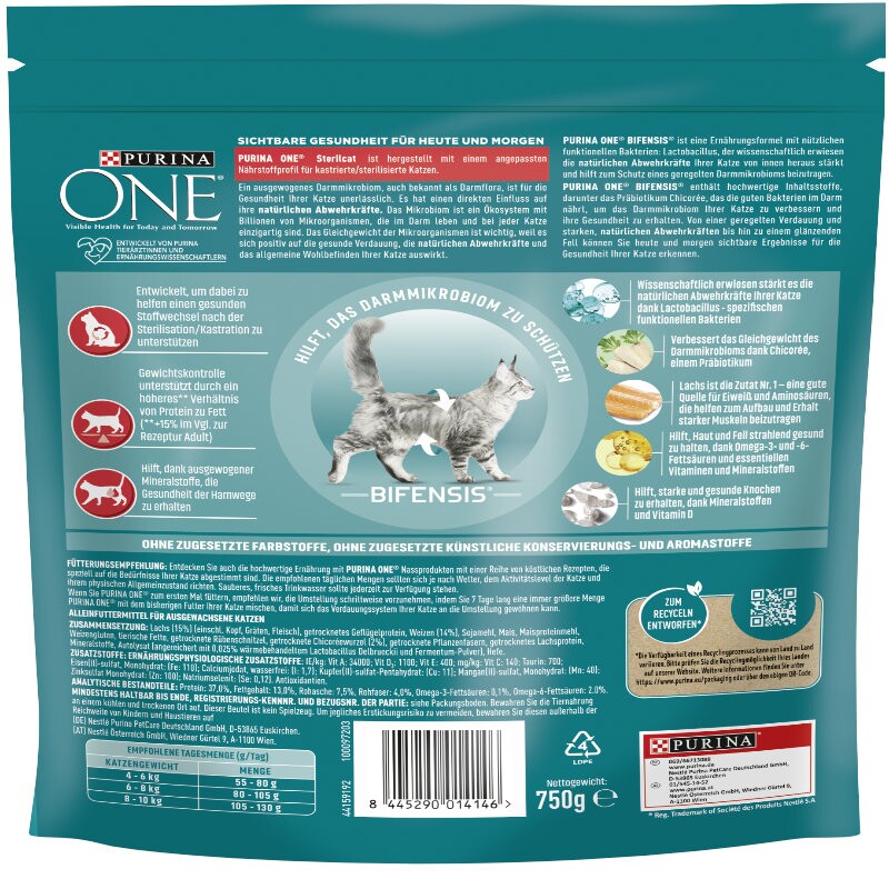 Purina ONE Bifensis Sterilcat mit Lachs 750 g