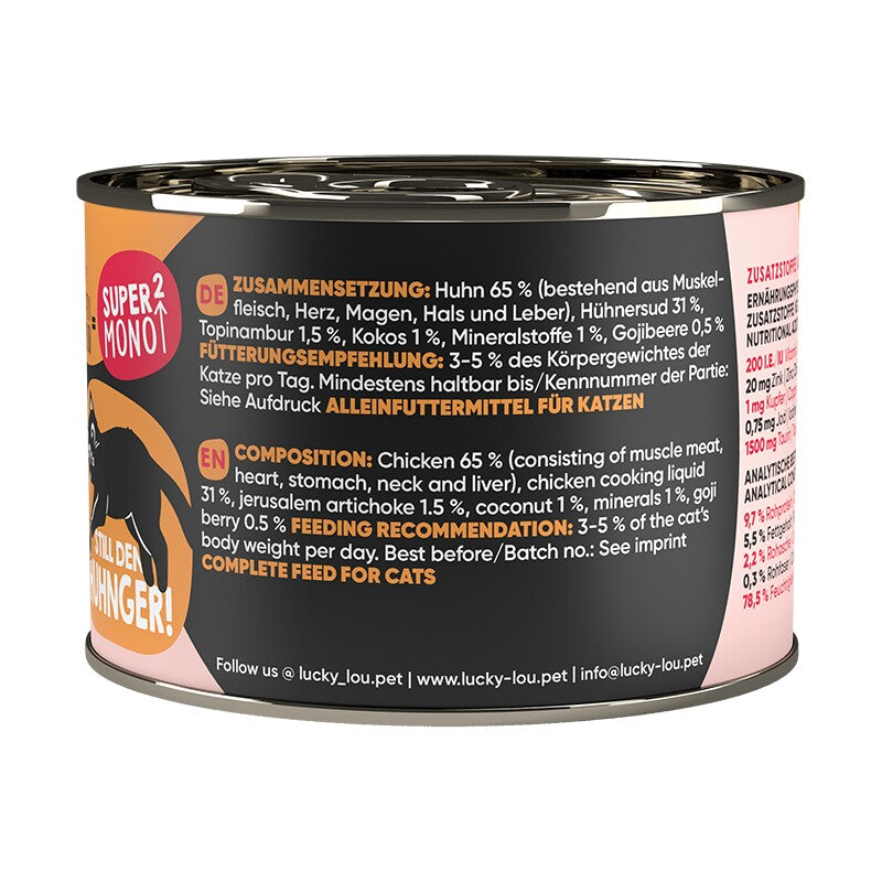 Lucky Lou Nassfutter Katze SuperMono Adult Huhn 6x200 g