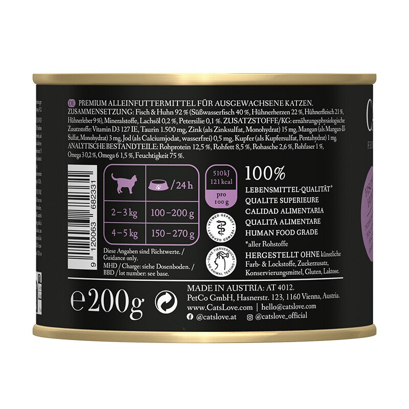 CAT'S LOVE Nassfutter Katze Adult Pute 6x200 g