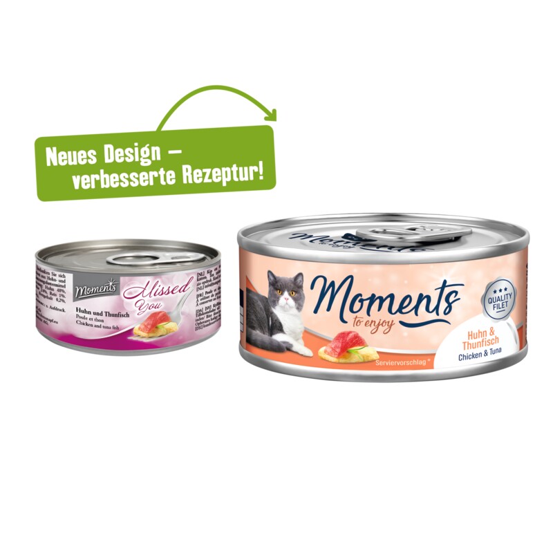 MOMENTS Adult Huhn mit Lachs und Spinat 12x70 g