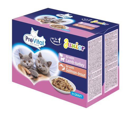 PreVital Junior alutasakos MP kitten nedves macskaeledel vegyes 12x100g