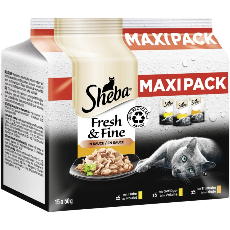 Sheba Multipack Fresh & Fine in Sauce 15 x 50g Mix-Pack