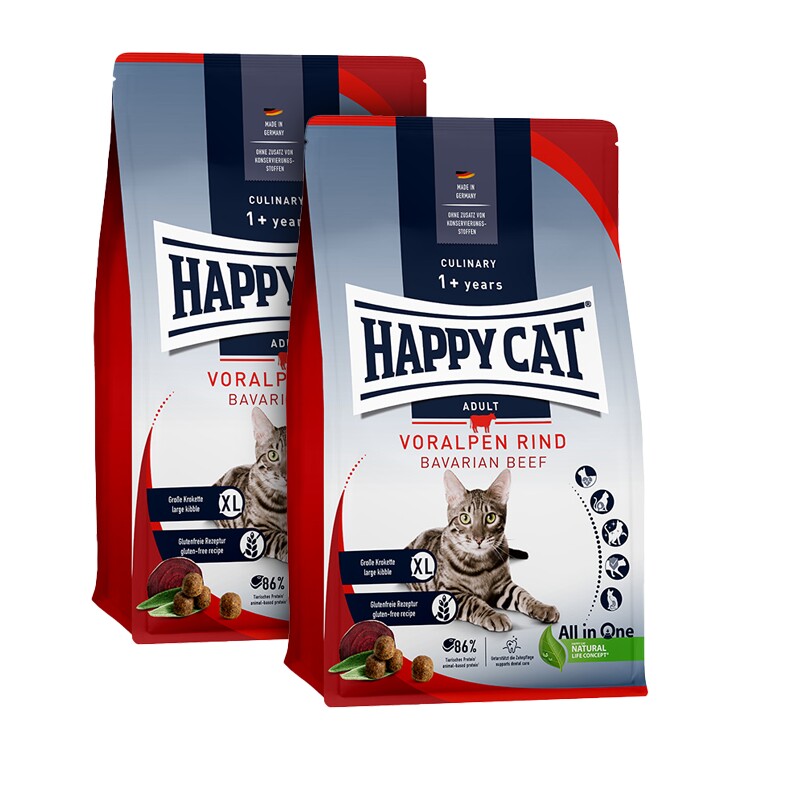 HAPPY CAT Culinary Trockenfutter Katze Adult, Voralpen-Rind 1,3 kg