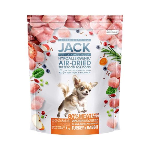 JACK Air-Dried hipoallergén száraz kutyaeledel pulyka&nyúl 1kg