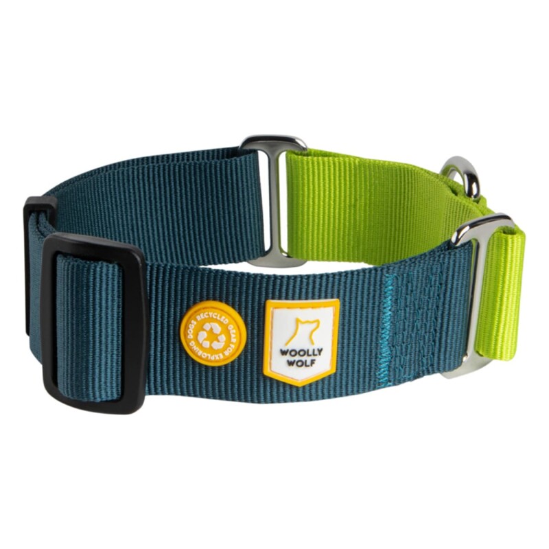 Woolly Wolf Halsband Color Block Martingale Deep Teal Mix S