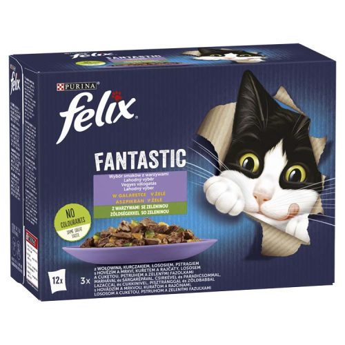 Felix Fantastic macska tasak MP házias válogatás zöldséggel 12x85g