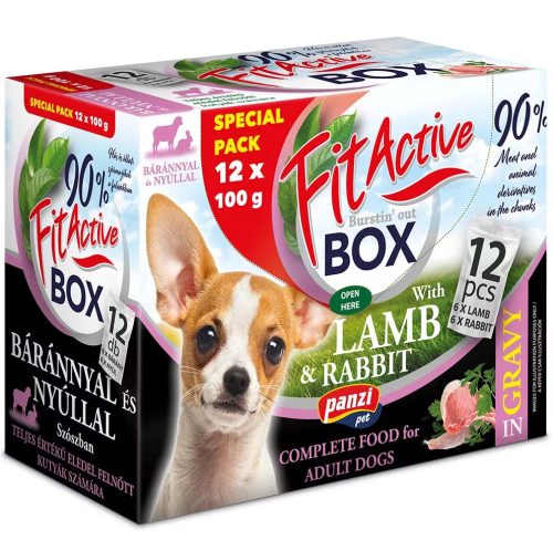 FitActive Fitabox kutya tasak bárány&nyúl 12x100g