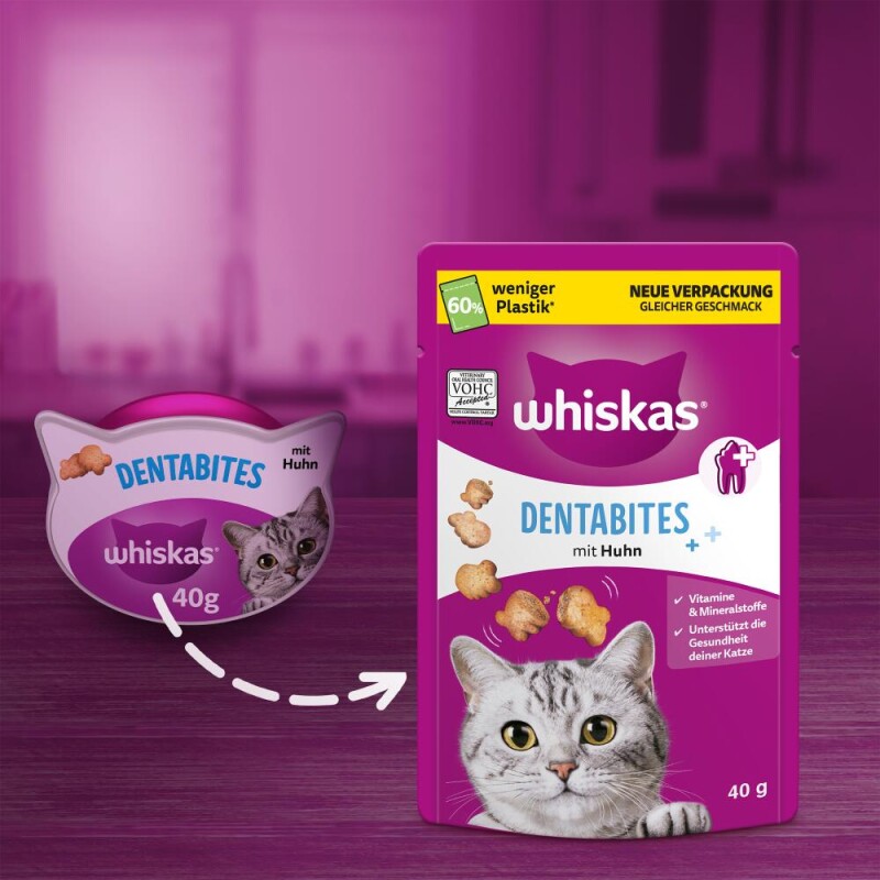 Whiskas Snacks, Dentabites, Huhn 6x40 g